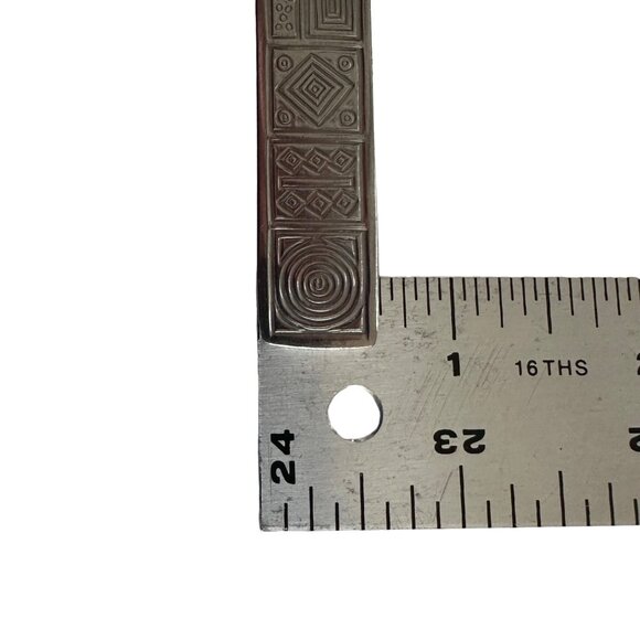 Serving Spoon Stainless Steel Aztec Pattern JPF3 JCPenney Flatware Slotted 2 PCS - Picture 9 of 13